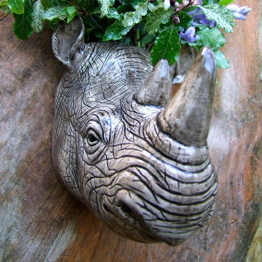 Ceramic Rhino Wall Vase By Home & Glory
