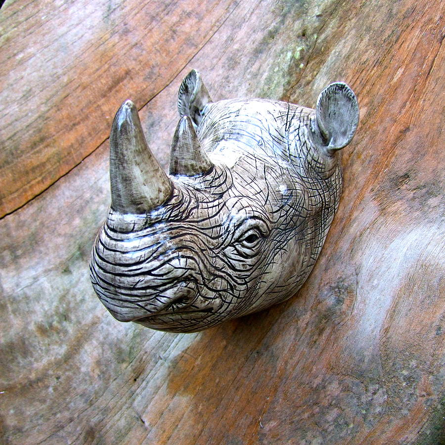 Ceramic Rhino Wall Vase By Home & Glory
