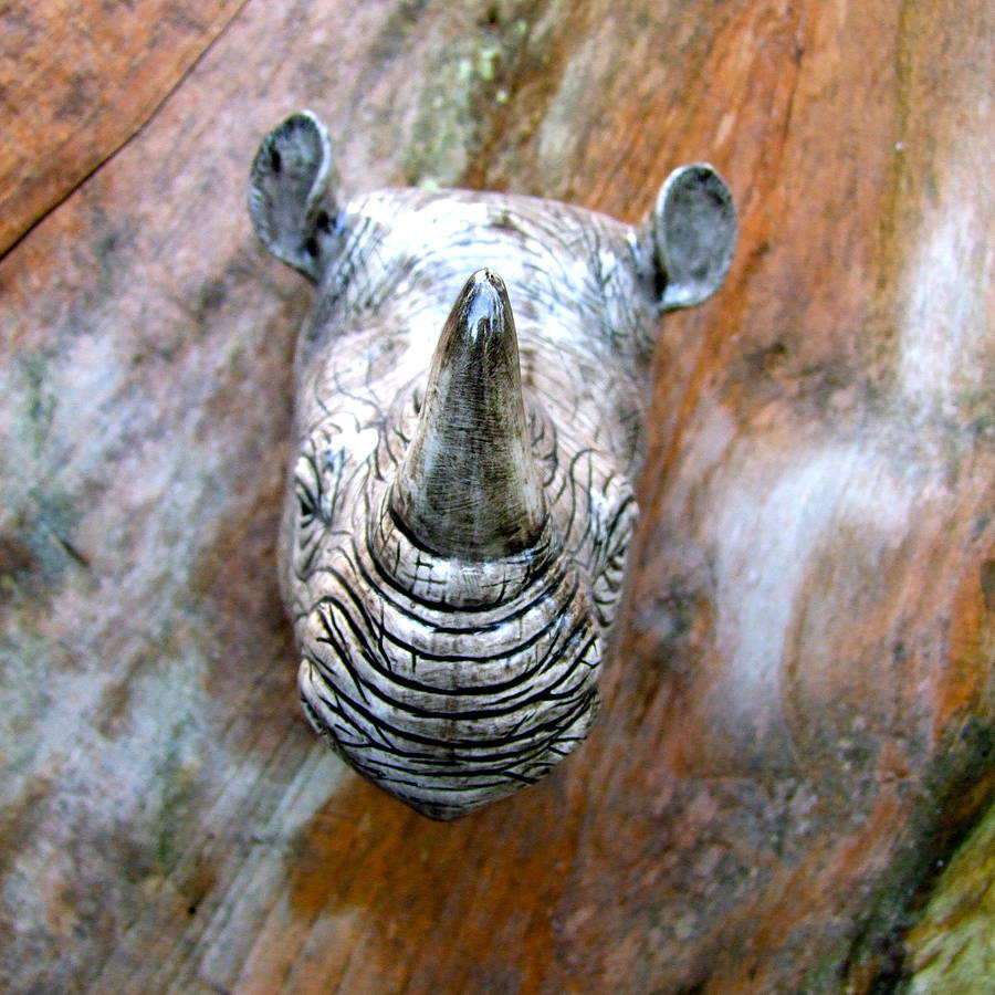Ceramic Rhino Wall Vase By Home & Glory