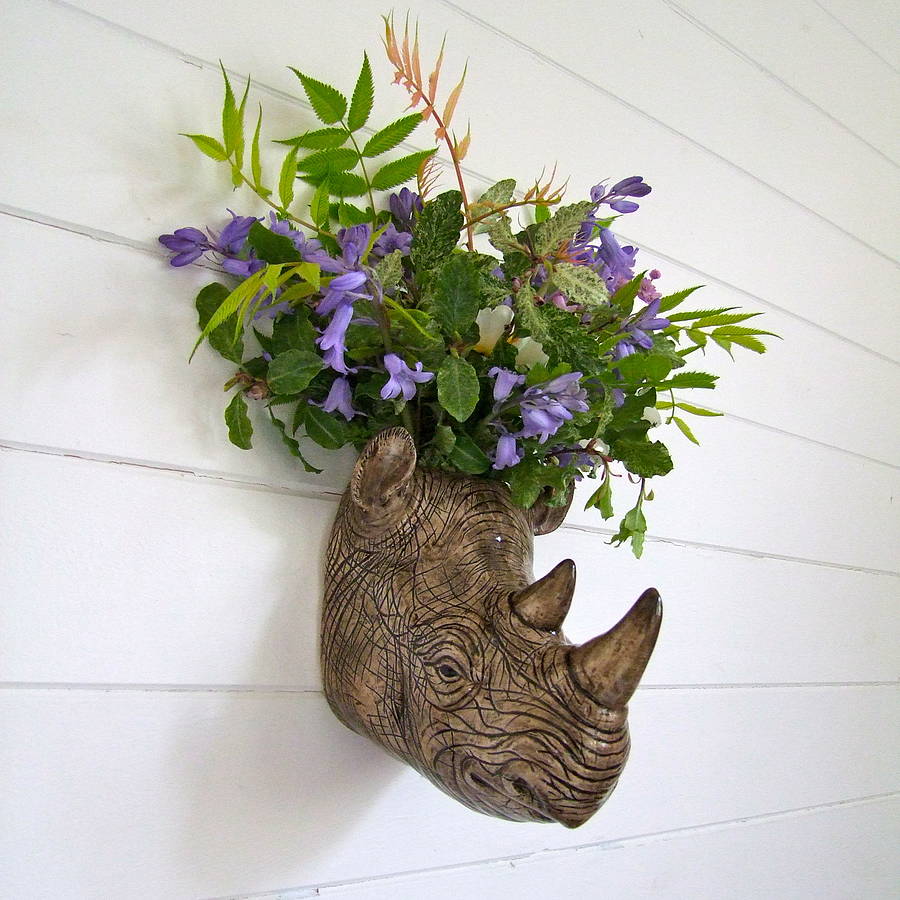 Ceramic Rhino Wall Vase By Home & Glory