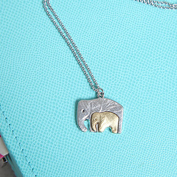 Elephant Mother And Baby Necklace By Red Berry Apple