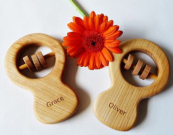 Personalised Classic Baby Rattle, 3 of 6