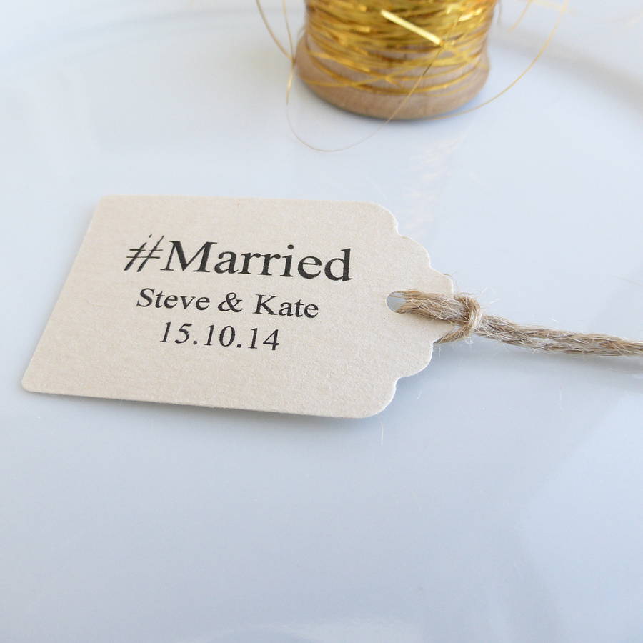 Personalised Hashtag Married Favour Tags By EdgeInspired