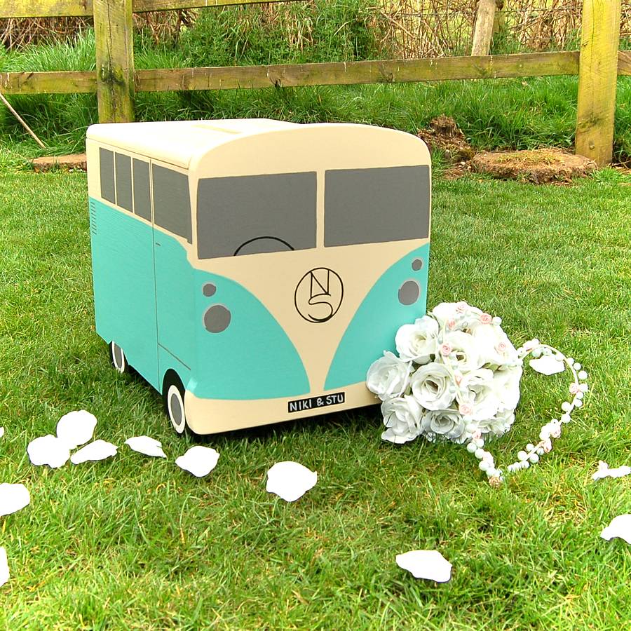 campervan personalised wooden wedding post box by lindleywood ...