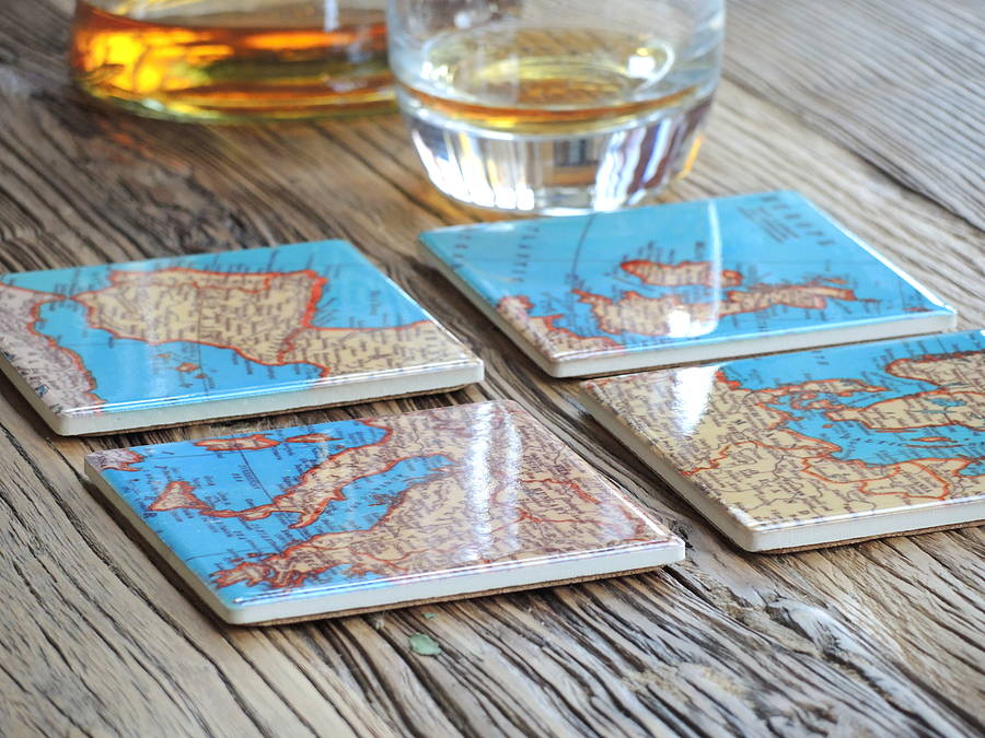 European Map Ceramic Coasters By Solesmith