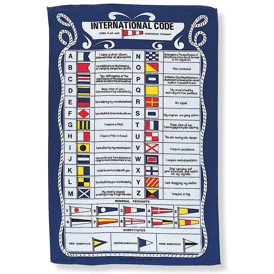 International Code Linen Tea Towel By Ulster Weavers