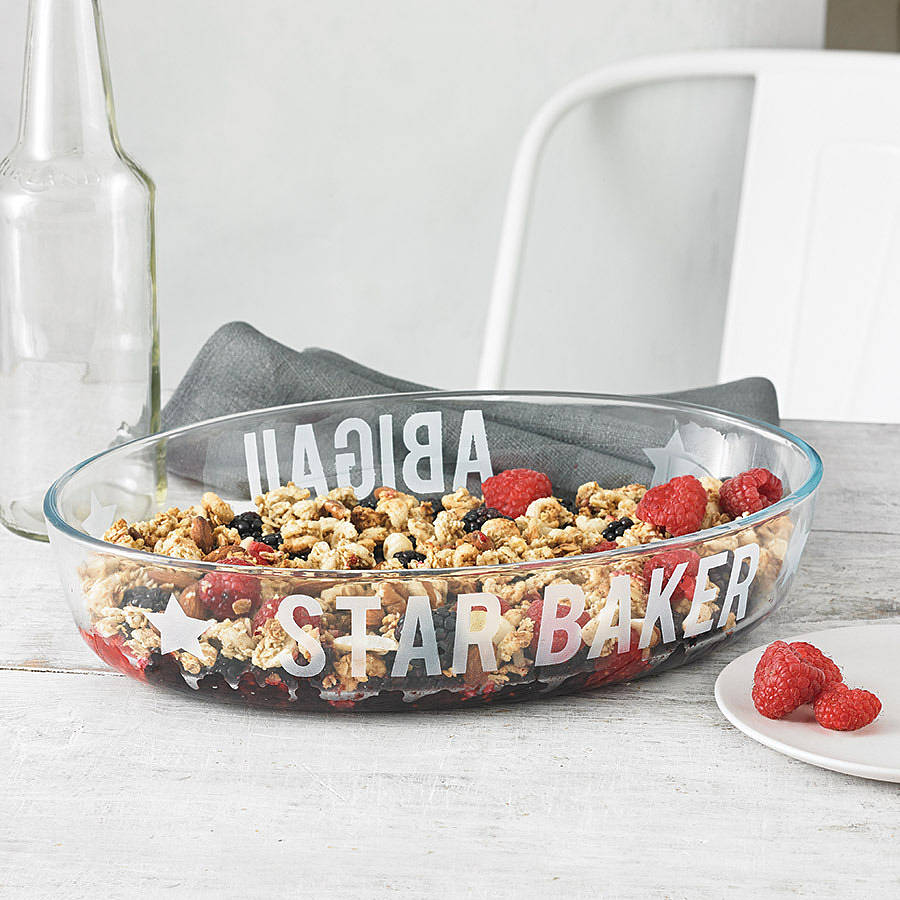 Personalised 'Star Baker' Glass Dish By Becky Broome