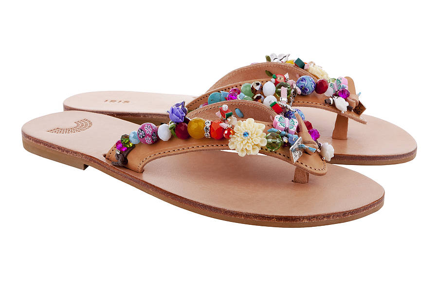 Colorful Slip On Handmade Leather Sandals By IRIS | notonthehighstreet.com