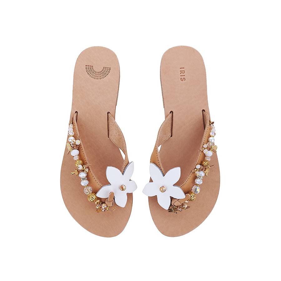 Jasmine Hand Embellished Leather Sandals By Iris