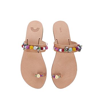 Tulip Toe Ring Handmade Leather Sandals, 3 of 6