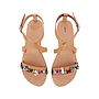 Hibiscus Open Toe Hand Embellished Leather Sandals, thumbnail 2 of 6