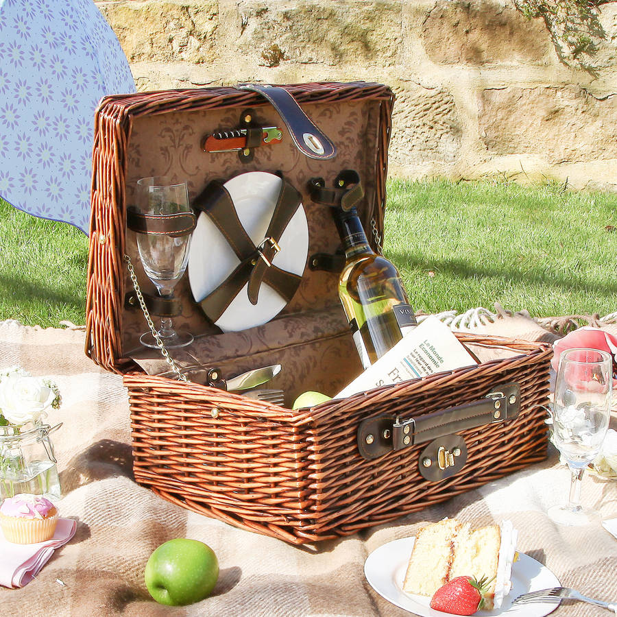 two person rattan picnic hamper set by dibor