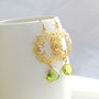 Ornate Gold Plated Filigree Glass Droplet Earrings, thumbnail 3 of 6