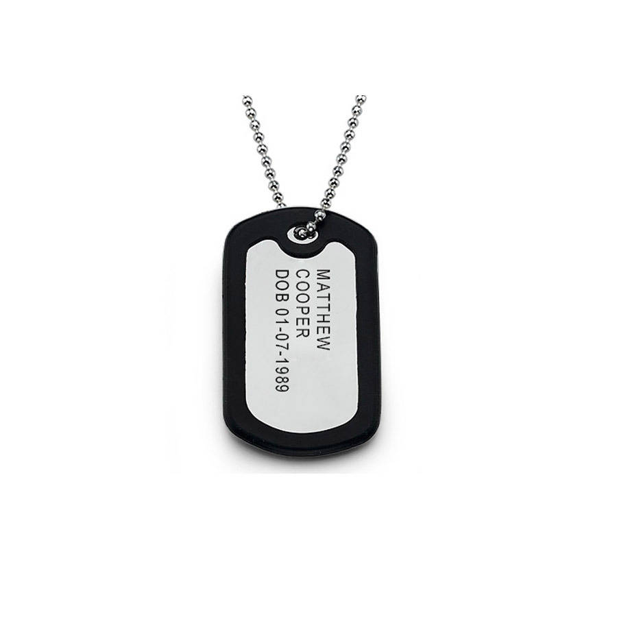 Personalised Men's Identity Tag Necklace By Anna Lou Of London
