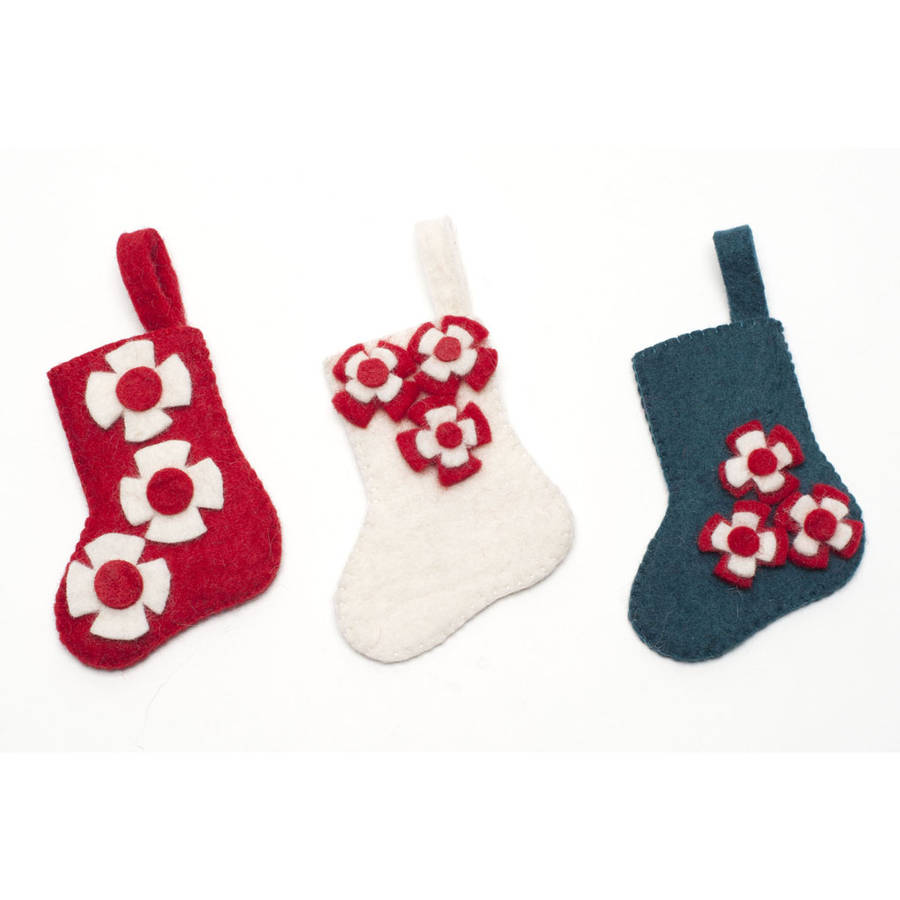 handmade felt mini stockings by felt so good handmade felt mini stockings by felt so good
