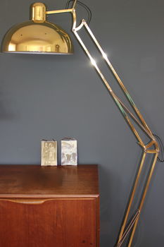Brushed Copper Angled Floor Lamp, 4 of 9