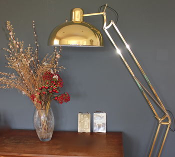 Brushed Copper Angled Floor Lamp, 3 of 9