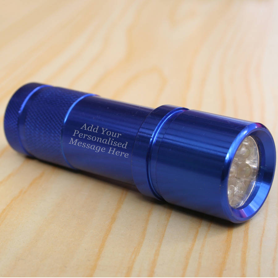 Personalised Mini Torch Blue By