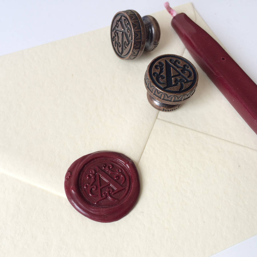 monogram initial brass wax seal by stomp stamps | notonthehighstreet.com