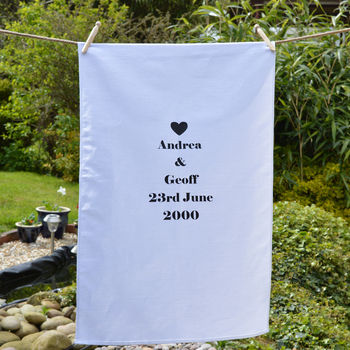 Personalised 'Anniversary' Tea Towel, 2 of 3