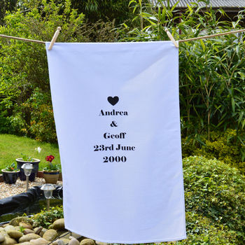 Personalised 'Anniversary' Tea Towel, 3 of 3