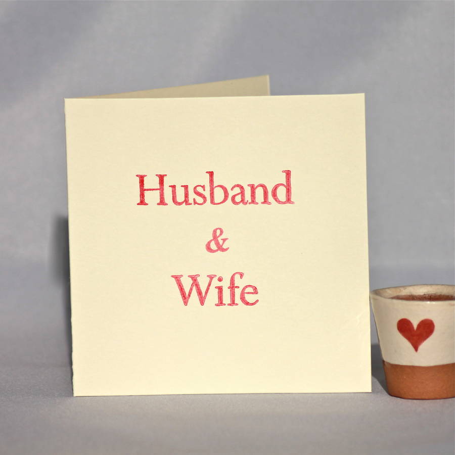 husband and wife wedding card by chapel cards