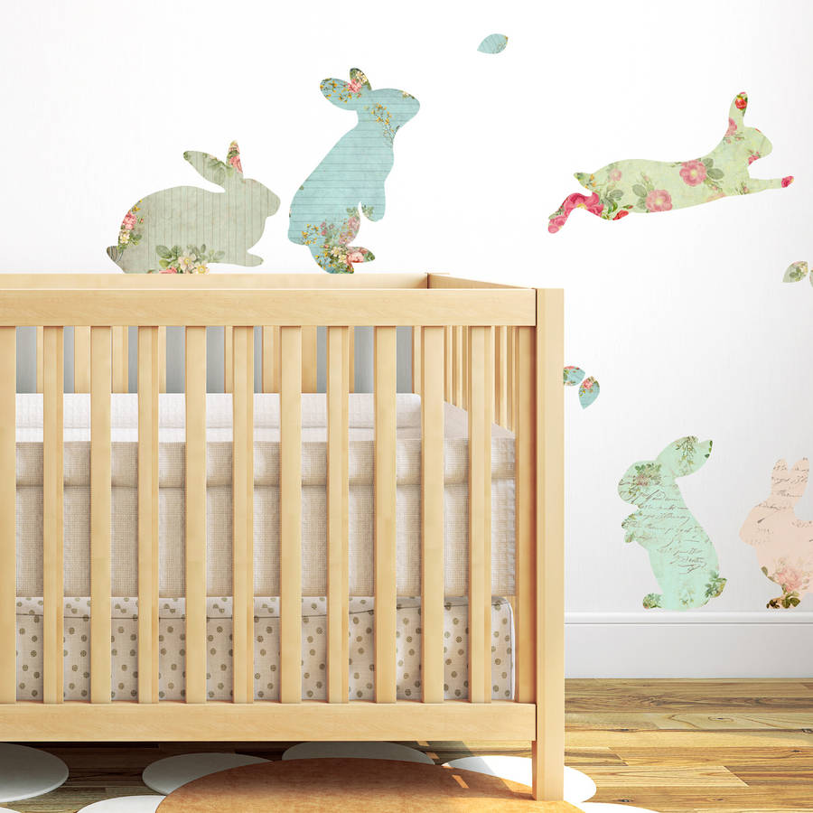 Fabric Rabbit Wall Stickers, 1 of 2