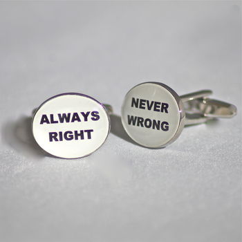 'Always Right, Never Wrong' Cufflinks, 2 of 4