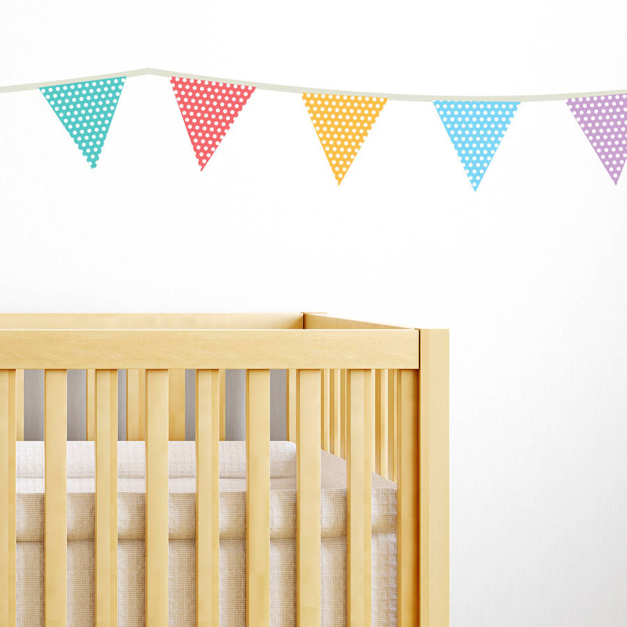 Fabric Patterned Bunting Wall Stickers, 1 of 2