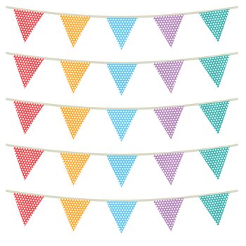 Fabric Patterned Bunting Wall Stickers, 2 of 2