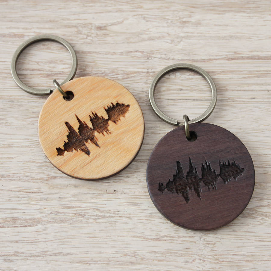 Personalised Your Voice Wooden Key Ring By Newton And The 