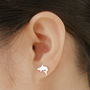 Shark Earring Studs In Sterling Silver, thumbnail 5 of 7