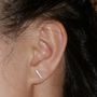 Simple Bar Earring Studs In Sterling Silver, thumbnail 4 of 5