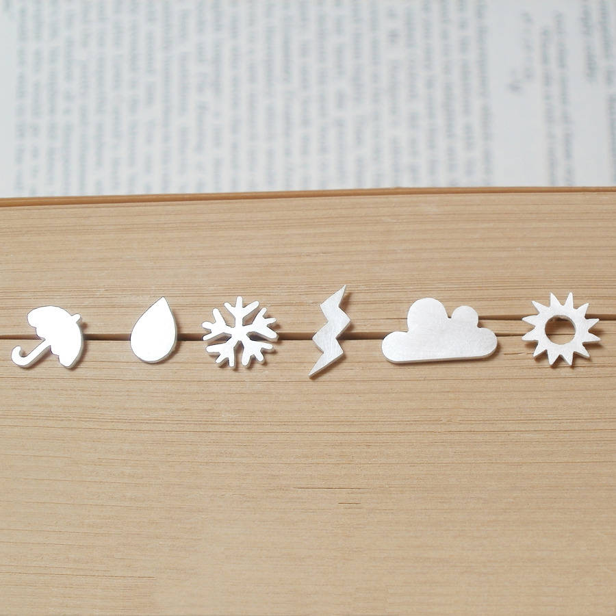 Weather Forecast Earring Studs In Sterling Silver, 1 of 9