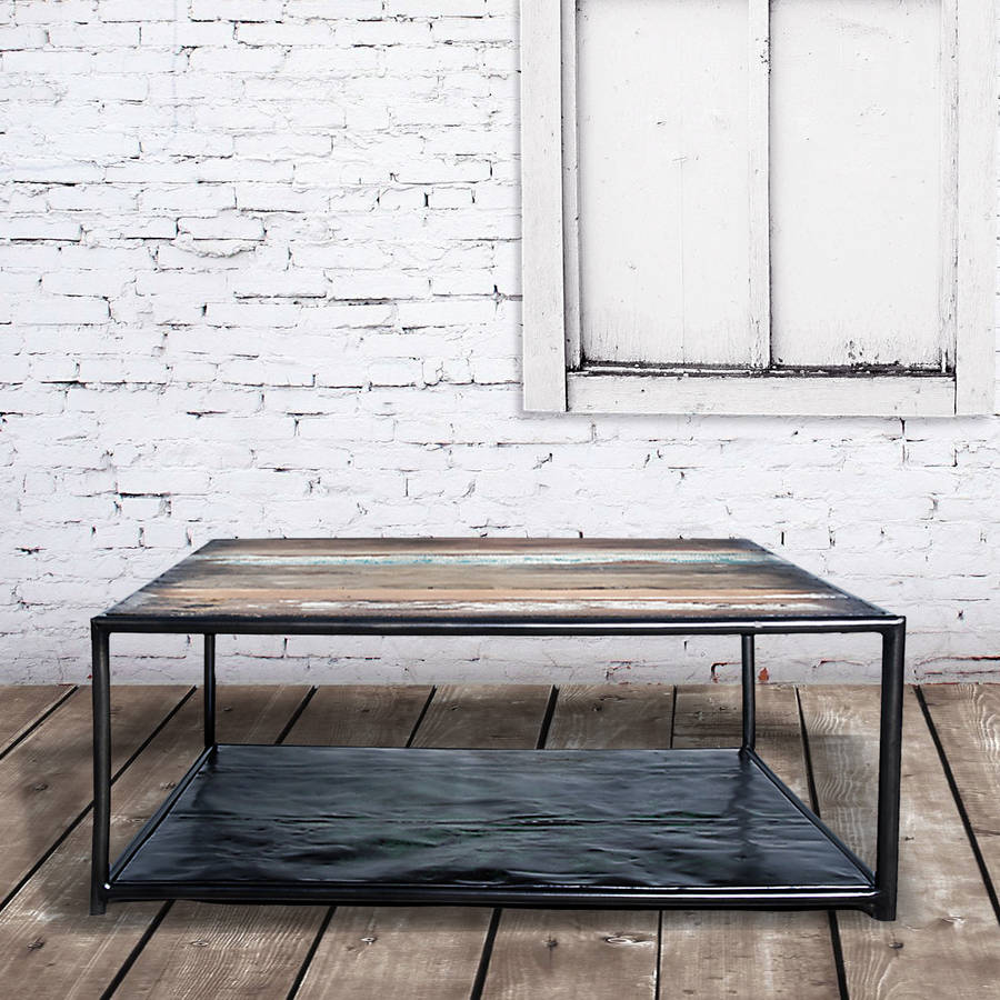 Boatwood Steel Industrial Coffee Table By The Luxe Co