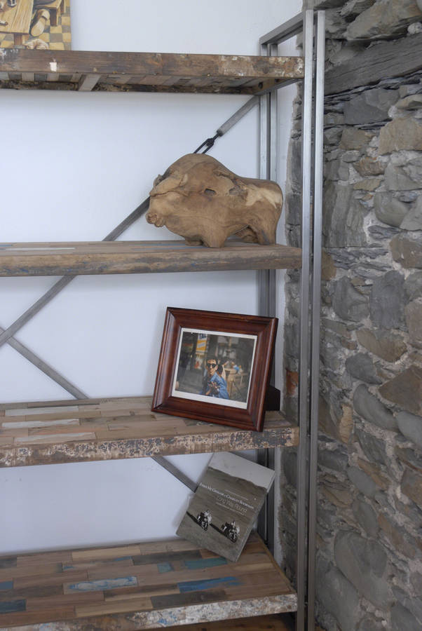 Boatwood Slim Industrial Shelves Bookcase By The Luxe Co