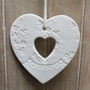 White Porcelain Cut Out Heart Decoration, thumbnail 2 of 4