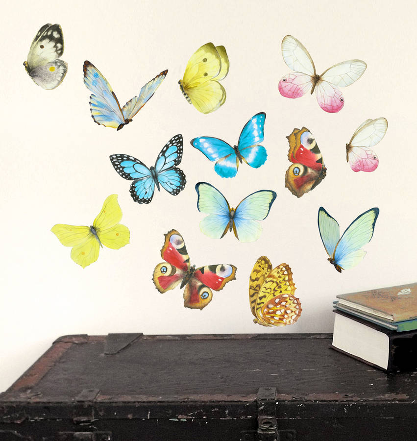 watercolour butterflies wall stickers mini by chocovenyl ...