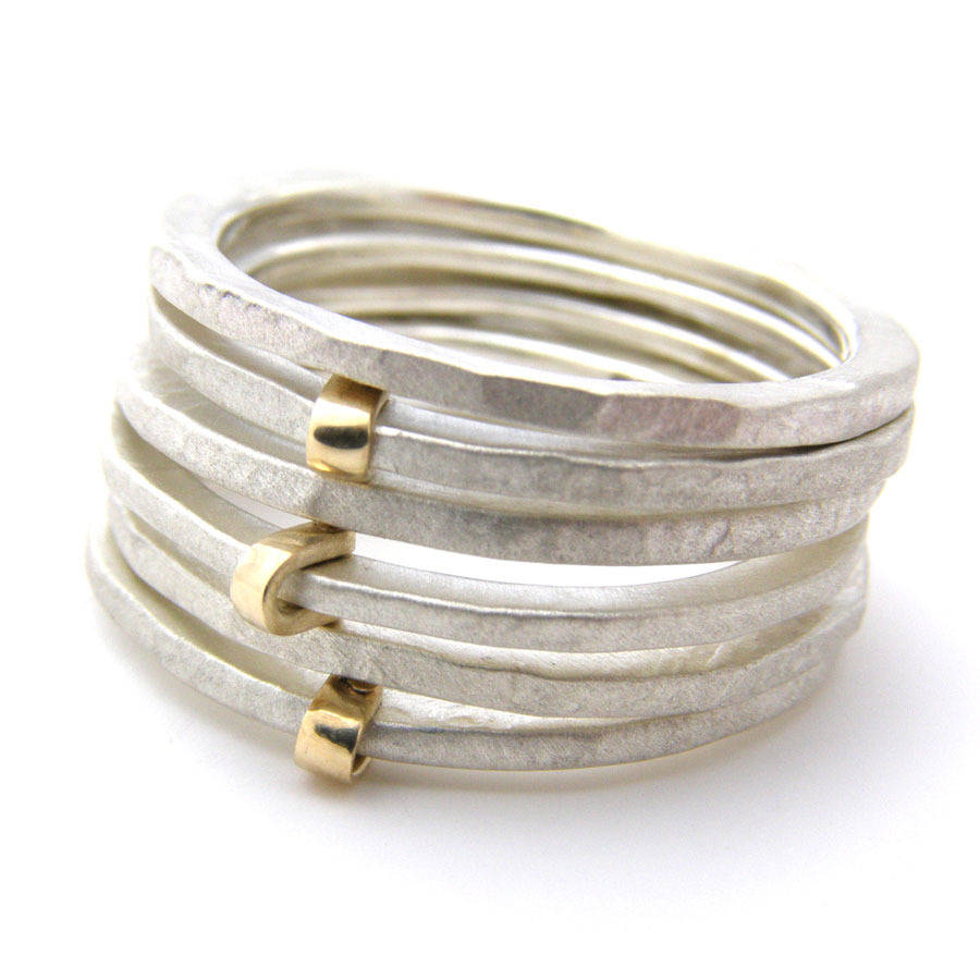 Silver And 9ct Gold Fold Ring By Soremi Jewellery | notonthehighstreet.com