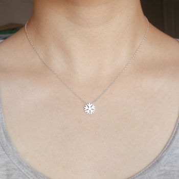 Snowflake Necklace In Sterling Silver, 2 of 4