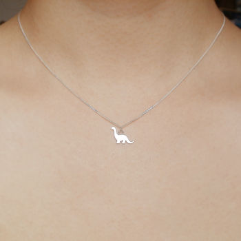 Dinosaur Necklace In Sterling Silver, 3 of 4