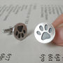 Oxidised Paw Print Cufflinks In Sterling Silver, thumbnail 3 of 5