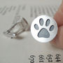 Oxidised Paw Print Cufflinks In Sterling Silver, thumbnail 4 of 5