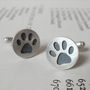 Oxidised Paw Print Cufflinks In Sterling Silver, thumbnail 1 of 5