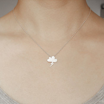 Lightning Cloud Necklace In Sterling Silver, 2 of 3