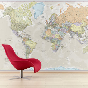 Giant Classic World Map Mural, 2 of 6