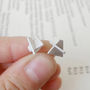 Abstract Sculpture Earring Studs In Sterling Silver, thumbnail 2 of 5