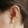 Abstract Sculpture Earring Studs In Sterling Silver, thumbnail 4 of 5