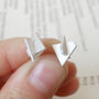 Abstract Sculpture Earring Studs In Sterling Silver, thumbnail 3 of 5