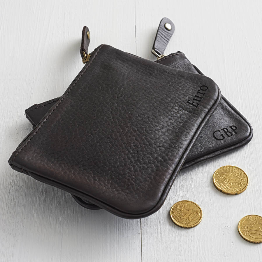 Personalised Unisex Leather Coin Purse, 1 of 6
